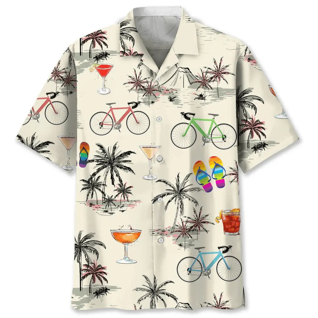 Hawaiian Shirt / Adults / S Cycling Beach Coconut Hawaiian Shirt