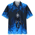 Hawaiian Shirt / Adults / S Cycling Blue Fire Hawaiian Shirt