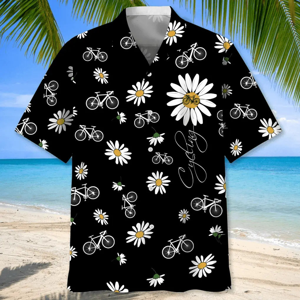 Cycling Daisy Hawaiian Shirt
