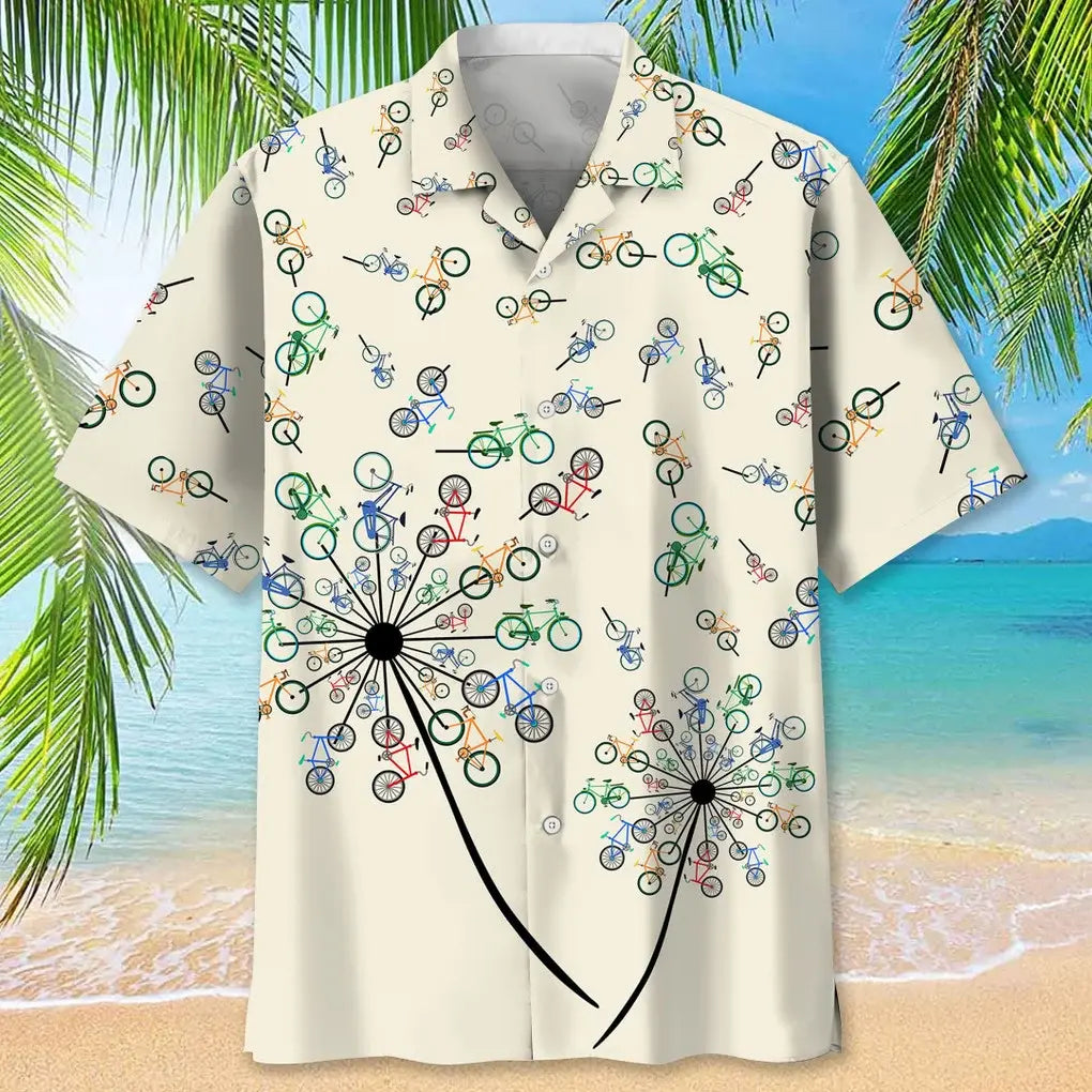 Cycling Dandelion Hawaiian Shirt