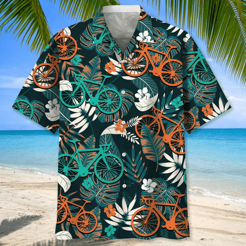 Cycling Flower Tropical Hawaiian Shirt