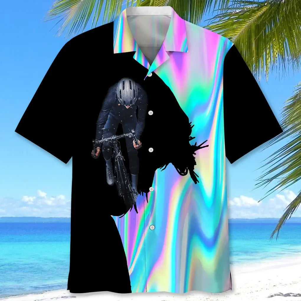 Cycling Liquid Metal Hawaiian Shirt
