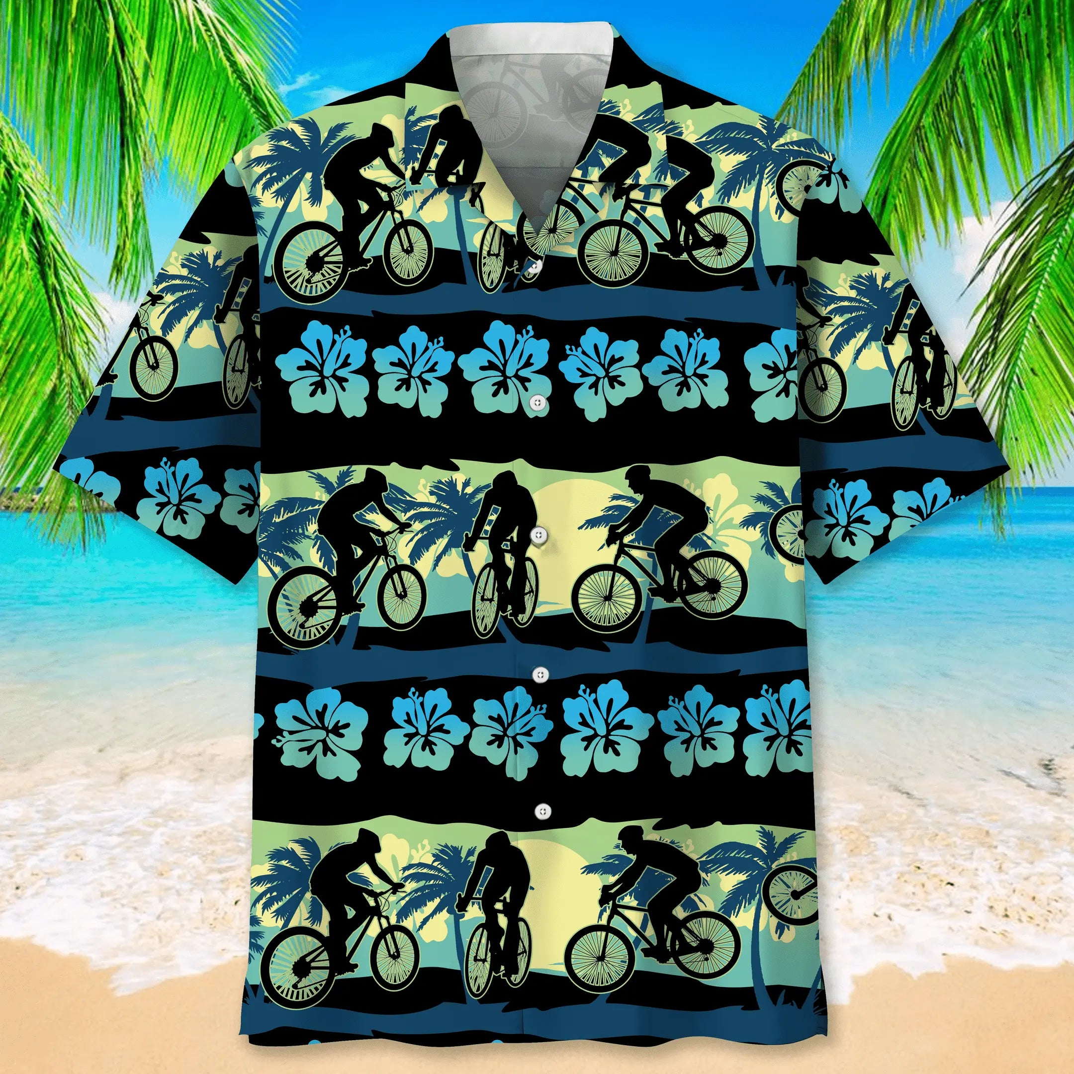 Cycling Nature Beach Hawaiian Shirt