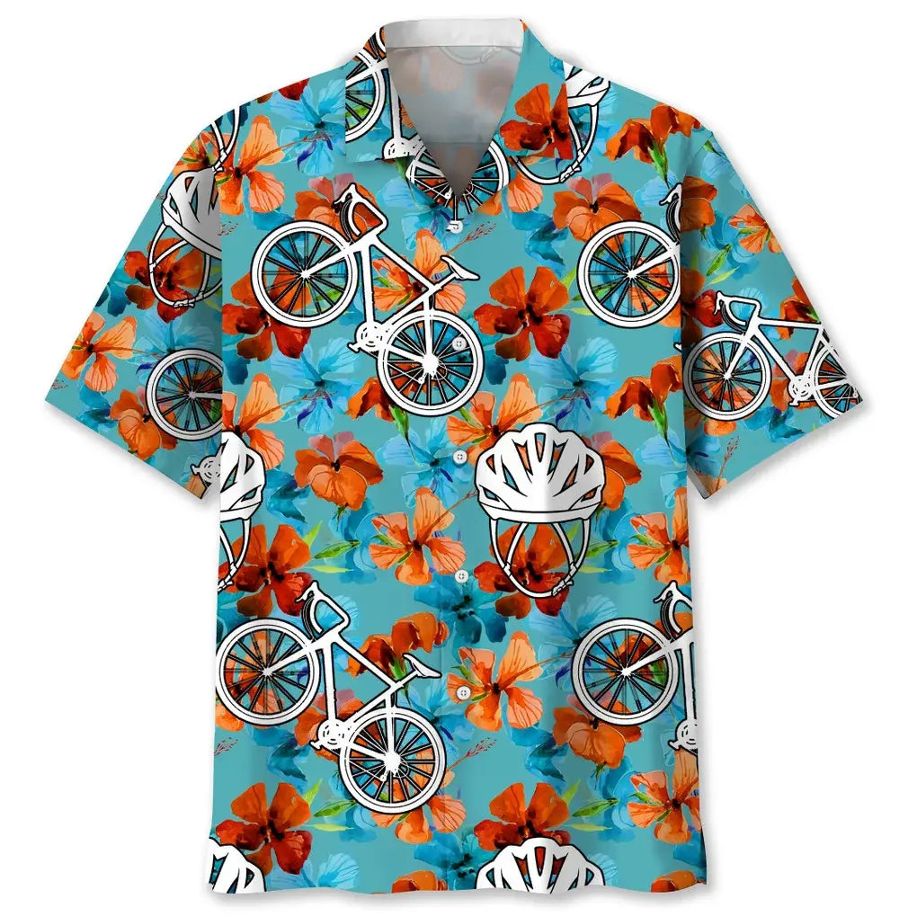 Hawaiian Shirt / Adults / S Cycling Nature Tropical Hawaiian Shirt