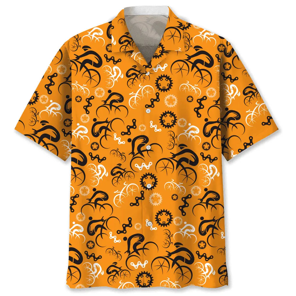 Hawaiian Shirt / Adults / S Cycling Orange Hawaiian Shirt