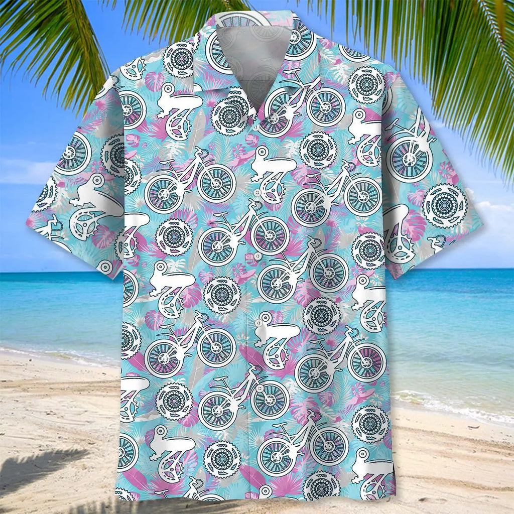 Cycling Parts Tropical Hawaiian Shirt