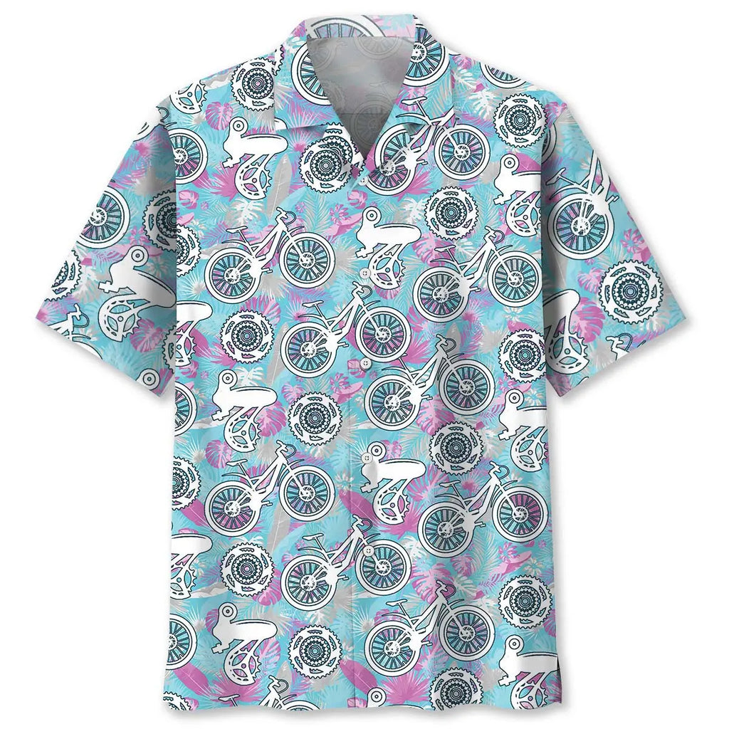 Hawaiian Shirt / Adults / S Cycling Parts Tropical Hawaiian Shirt