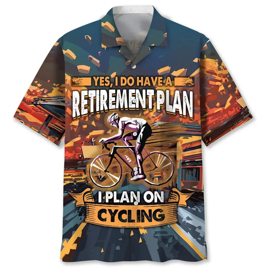 Hawaiian Shirt / Adults / S Cycling Retirement Plan Hawaiian Shirt