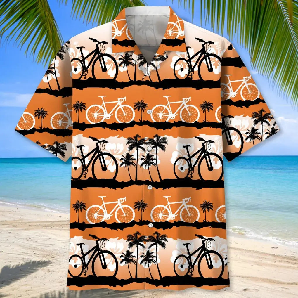 Cycling Sunset Hawaiian Shirt