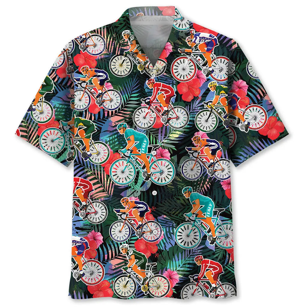 Hawaiian Shirt / Adults / S Cycling Tropical Hawaiian Shirt