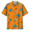 Hawaiian Shirt / Adults / S Cycling Tropical Orange Hawaiian Shirt