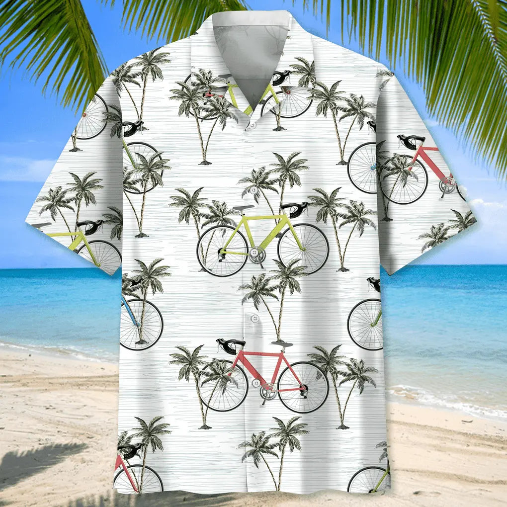 Cycling White Coconut Hawaiian Shirt