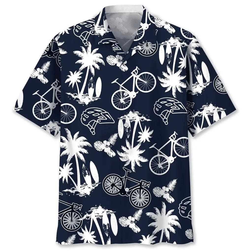Hawaiian Shirt / Adults / S Cycling White Hawaiian Shirt