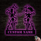 12"x12" Motocross Husband And Wife Riding Partner Personalized - Led Light Metal - Owls Matrix LTD