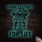 Motocross Skull Biker Couples Riding Partners For Life - Led Light Metal - Owls Matrix LTD