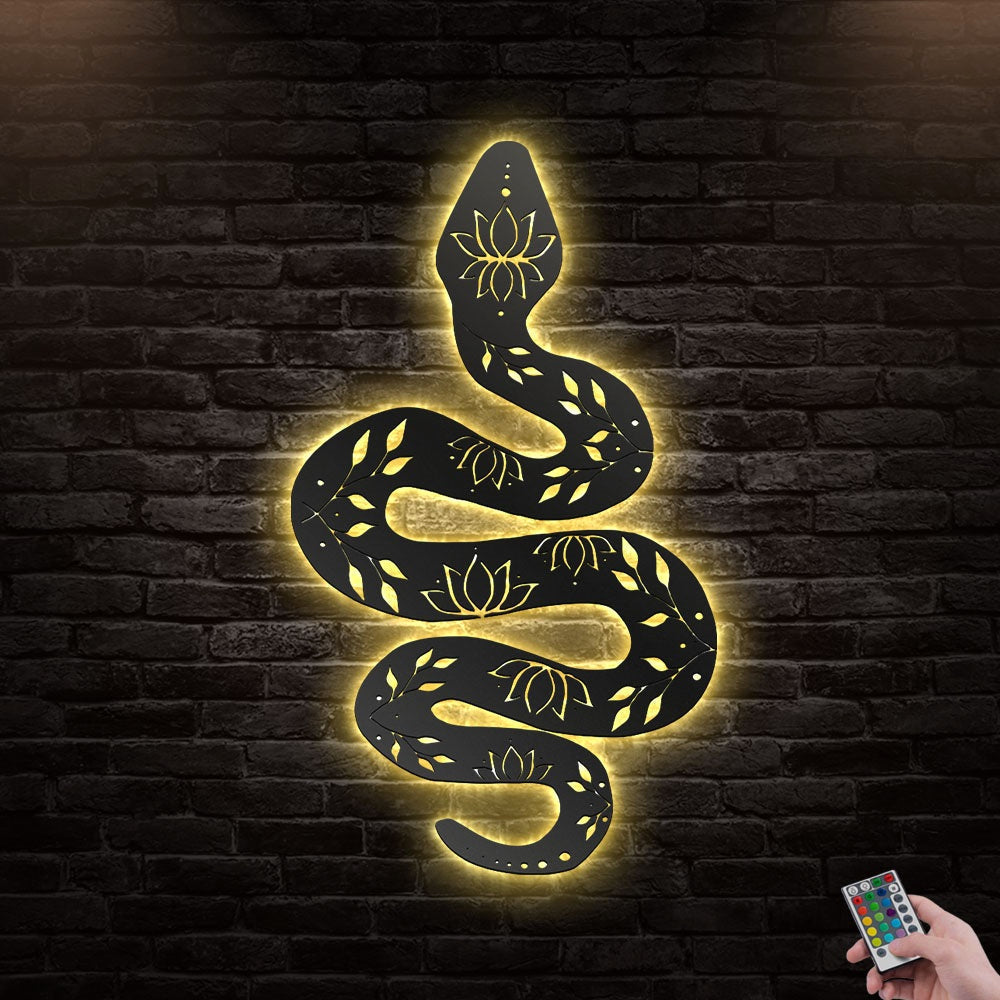 12*12 Inch (30*30cm) Lotus Flower Snake Style - Led Light Metal - Owls Matrix LTD