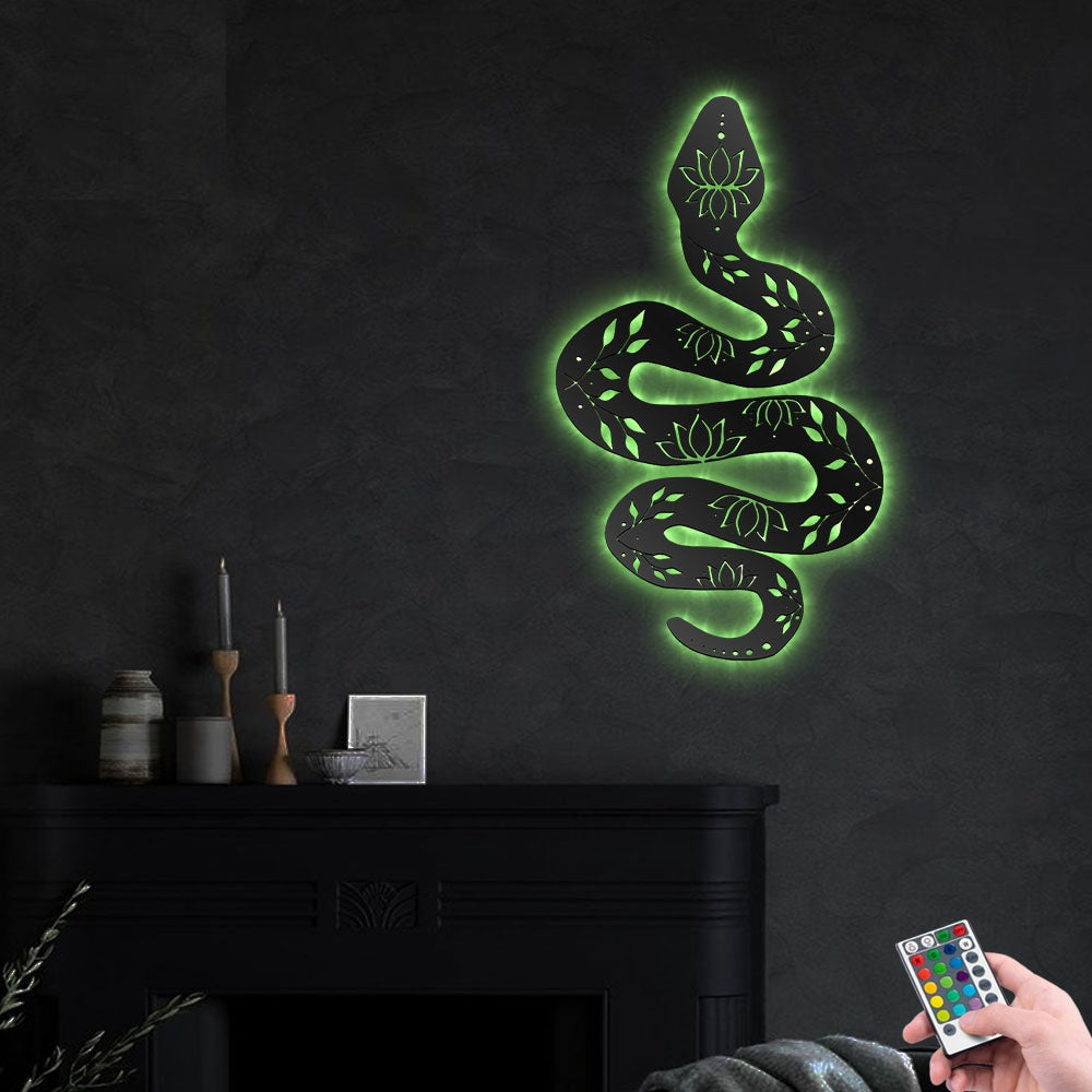 Lotus Flower Snake Style - Led Light Metal - Owls Matrix LTD