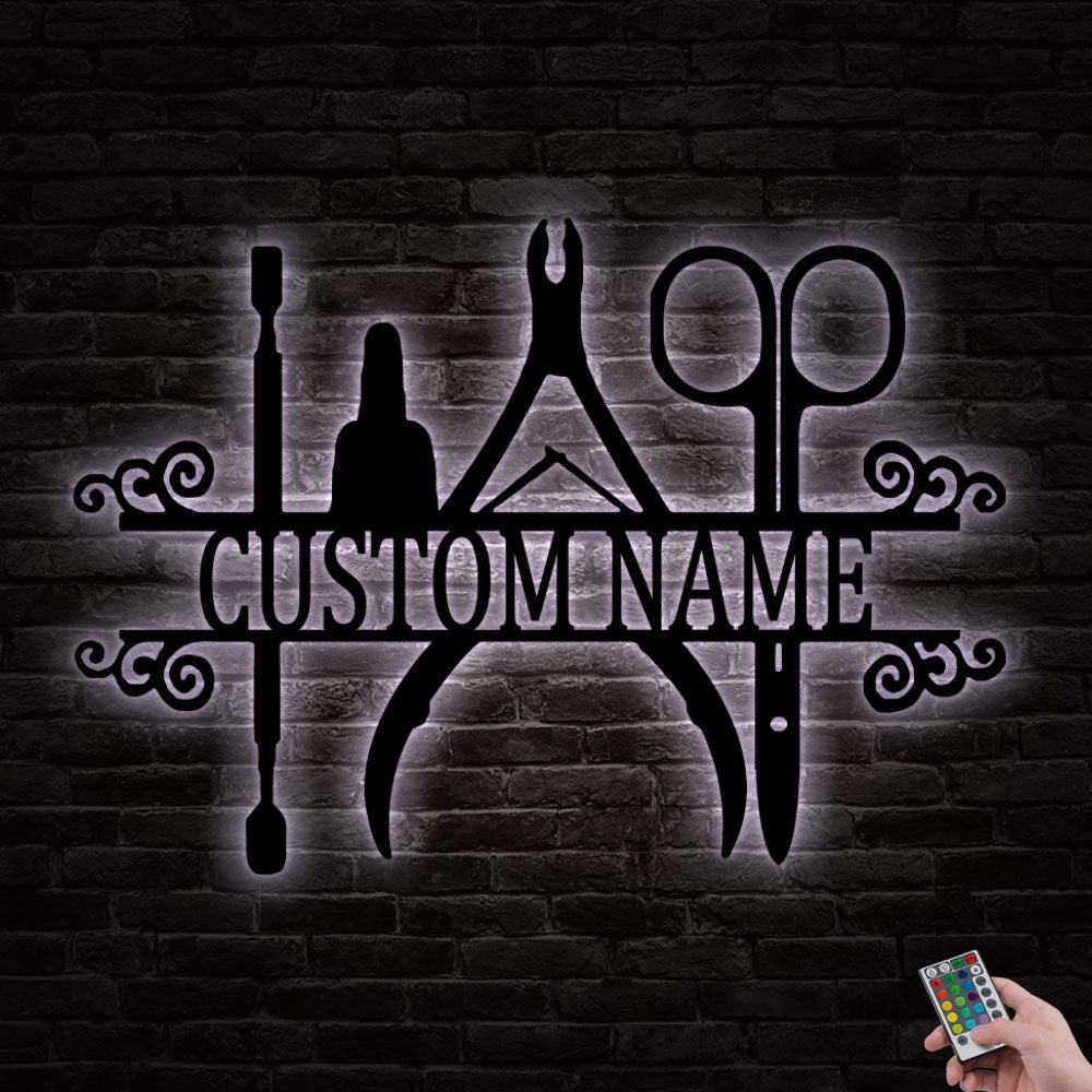 Nail Salon Style Personalized - Led Light Metal - Owls Matrix LTD