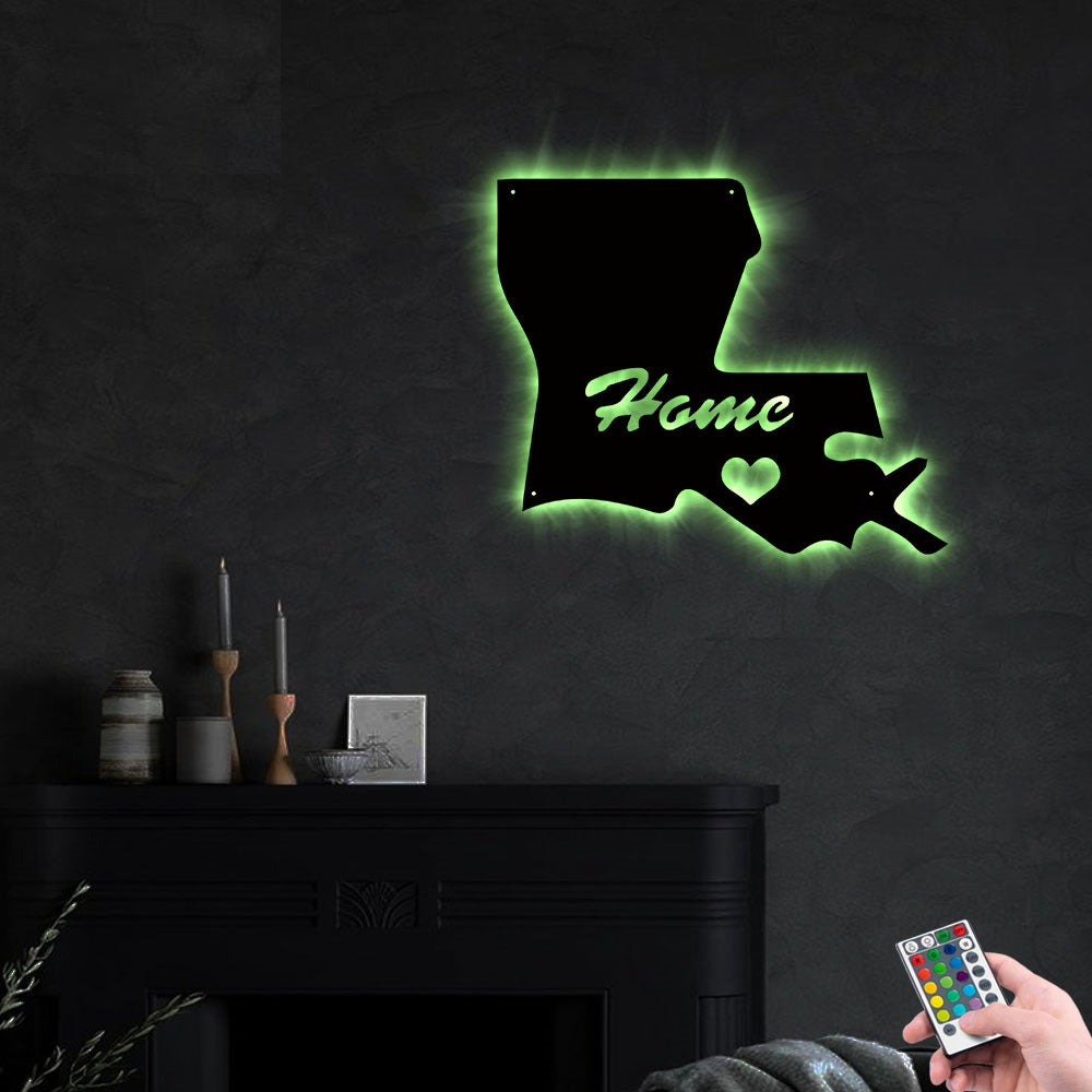 Louisiana Love My Hometown - Led Light Metal - Owls Matrix LTD