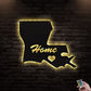 12"x12" Louisiana Love My Hometown - Led Light Metal - Owls Matrix LTD