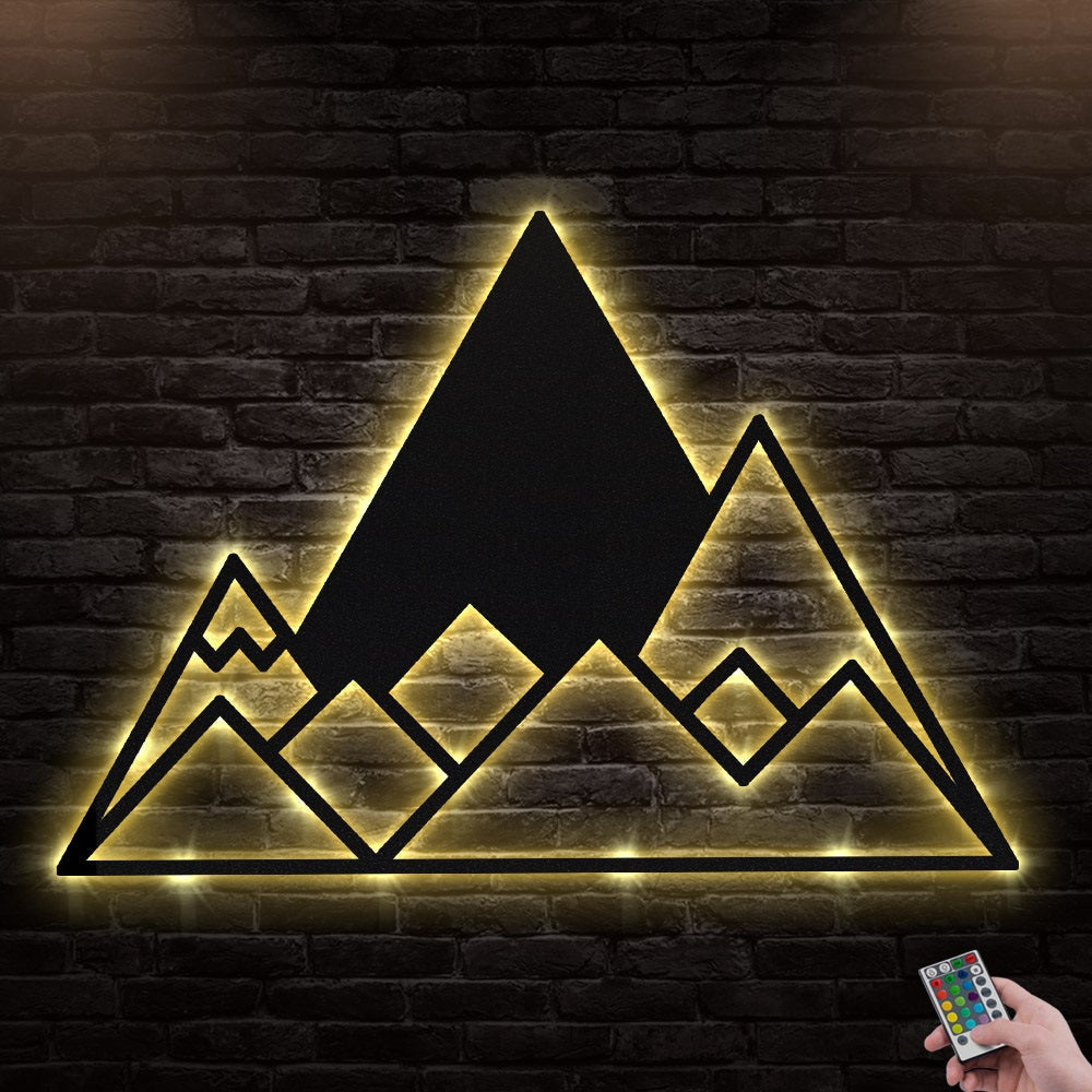 12"x12" Mountain I Love Mountain - Led Light Metal - Owls Matrix LTD