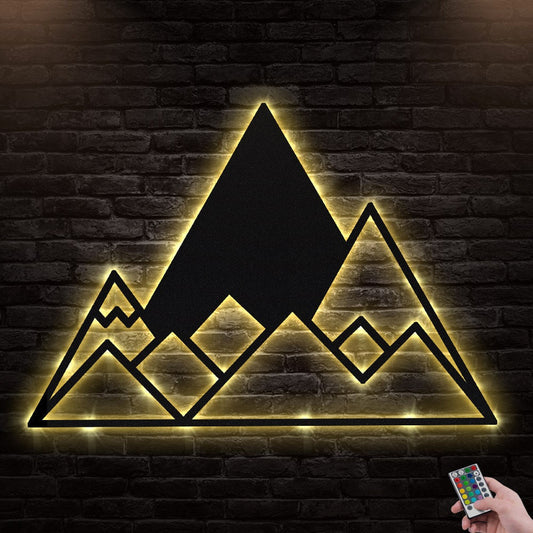 12"x12" Mountain I Love Mountain - Led Light Metal - Owls Matrix LTD
