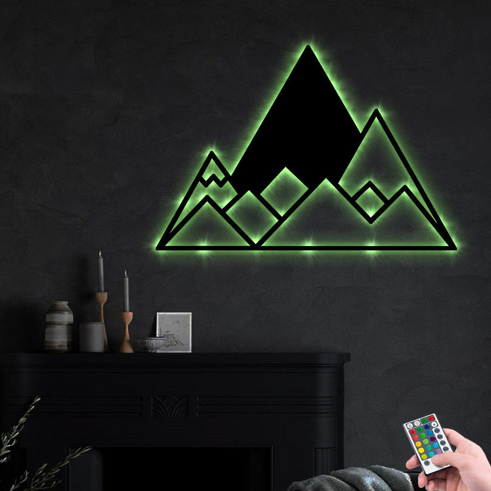 Mountain I Love Mountain - Led Light Metal - Owls Matrix LTD