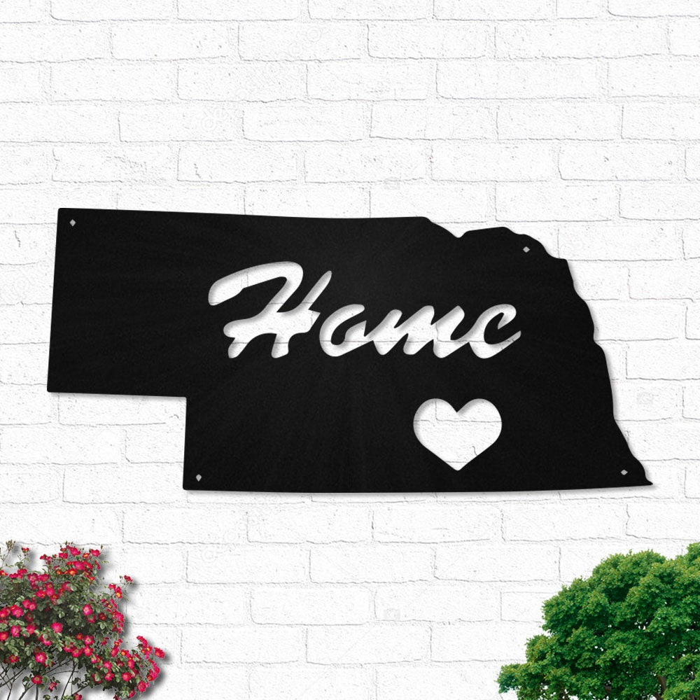 Nebraska Home Is My Love - Led Light Metal - Owls Matrix LTD