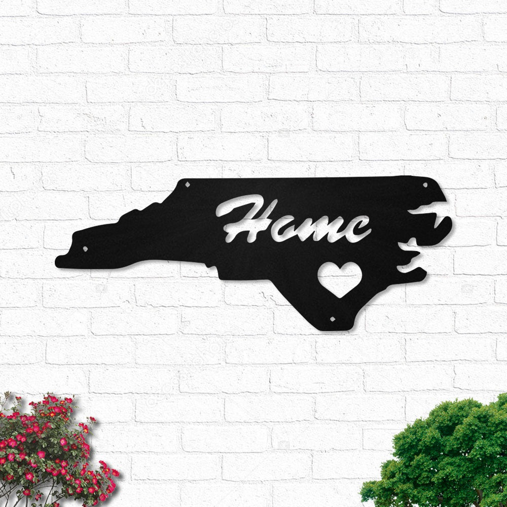 North Carolina I Love Home - Led Light Metal - Owls Matrix LTD