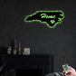 North Carolina I Love Home - Led Light Metal - Owls Matrix LTD