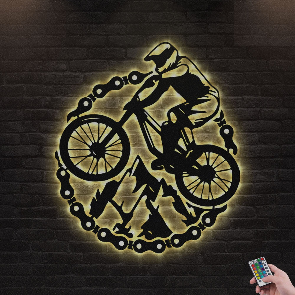 12"x12" Moutain Bike So Cool - Led Light Metal - Owls Matrix LTD