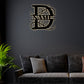 12"x12" Personalized Family Name D - Led Light Metal - Owls Matrix LTD