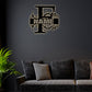 12"x12" Personalized Family Name F - Led Light Metal - Owls Matrix LTD