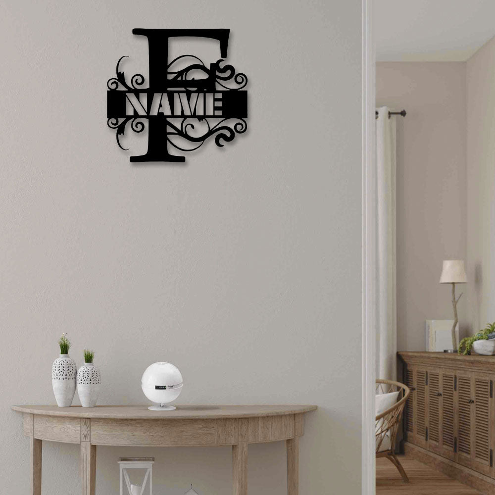 Personalized Family Name F - Led Light Metal - Owls Matrix LTD