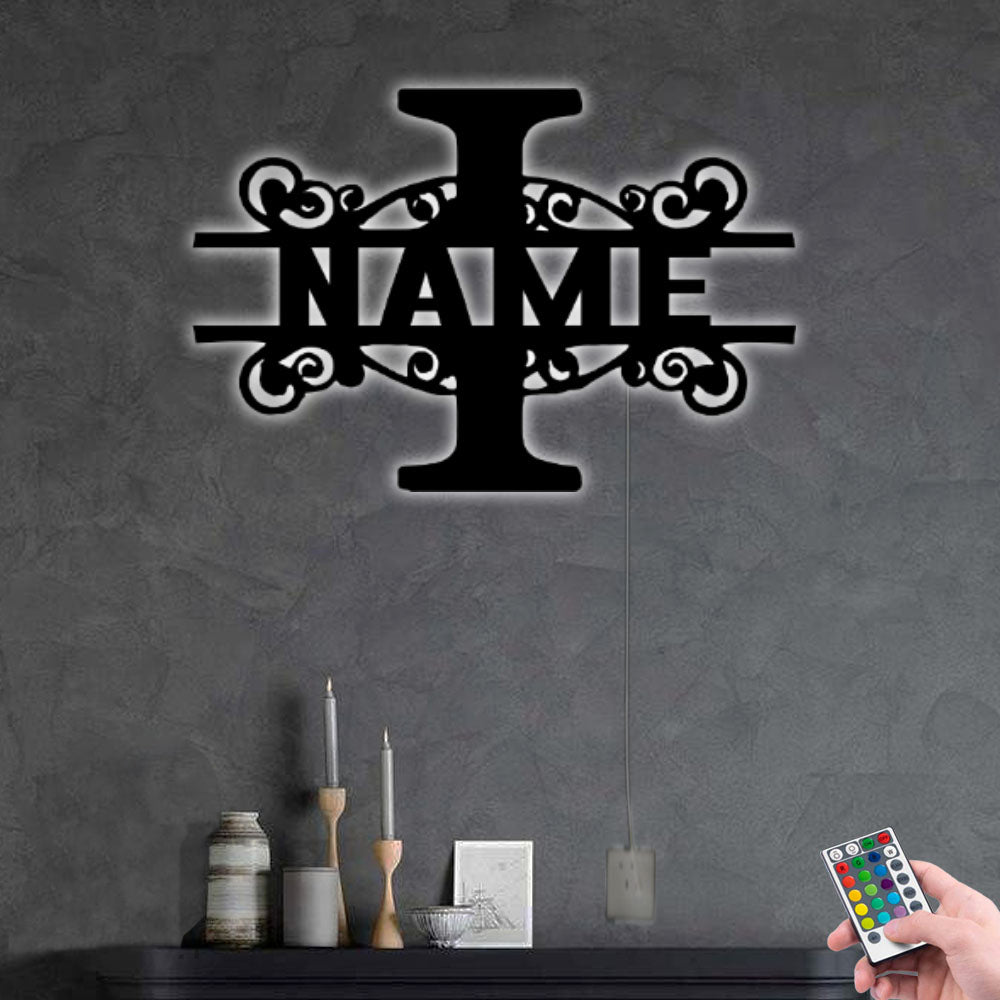 Personalized Family Name I - Led Light Metal - Owls Matrix LTD