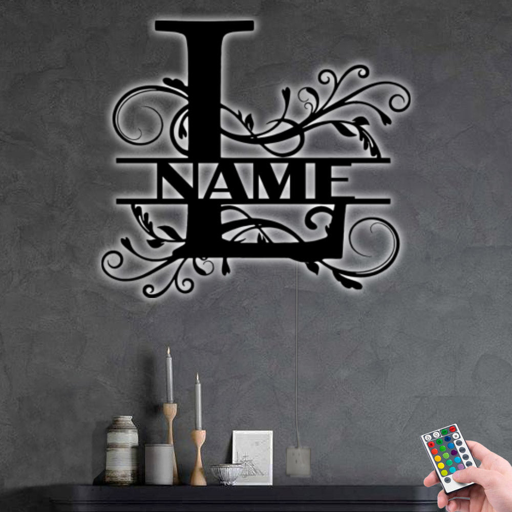 Personalized Family Name L - Led Light Metal - Owls Matrix LTD