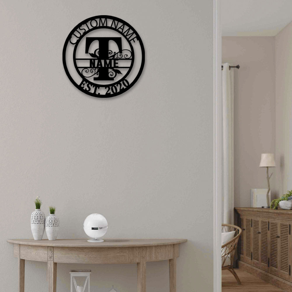 Personalized Family Name T - Led Light Metal - Owls Matrix LTD