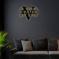 12"x12" Personalized Family Name V - Led Light Metal - Owls Matrix LTD