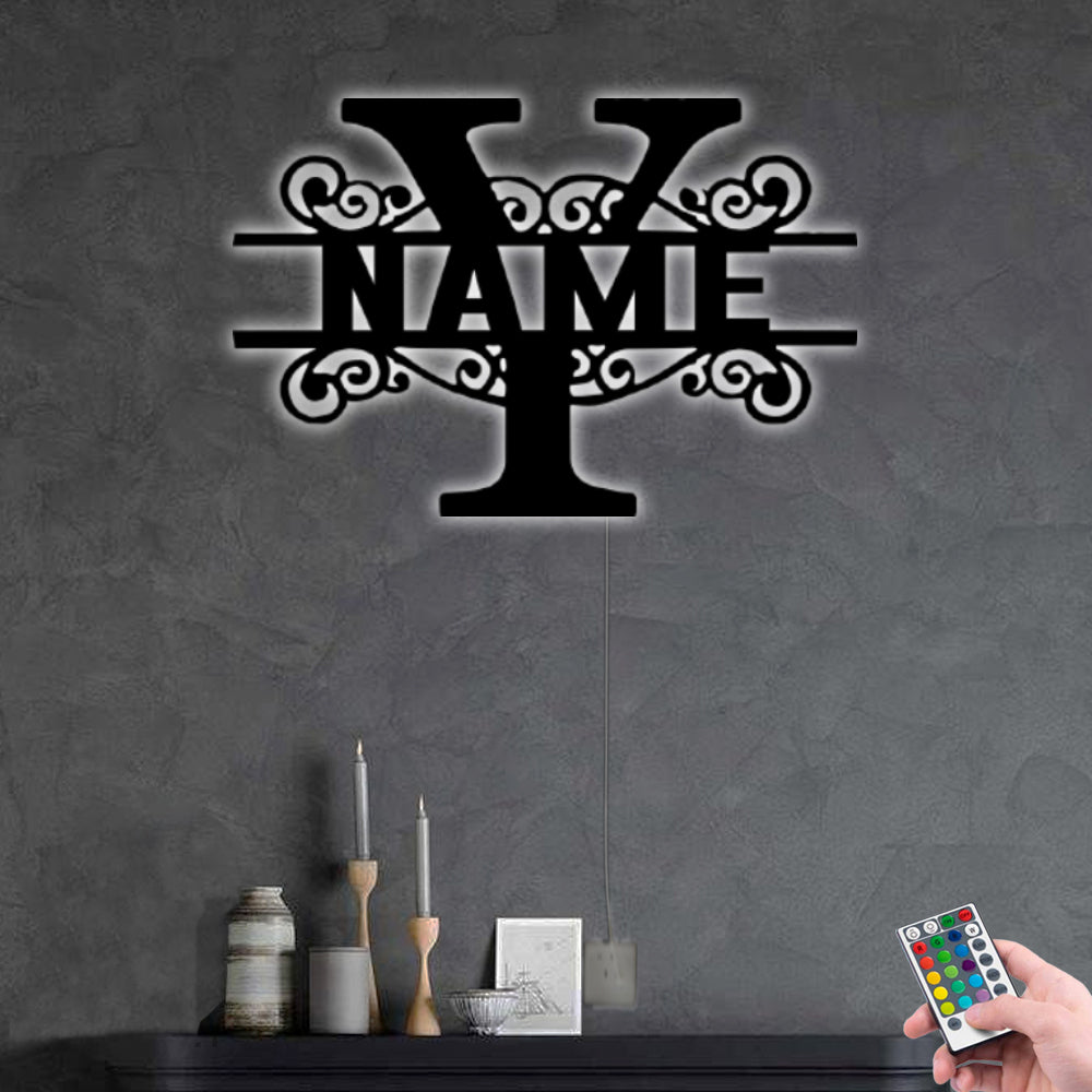 Personalized Family Name Y - Led Light Metal - Owls Matrix LTD