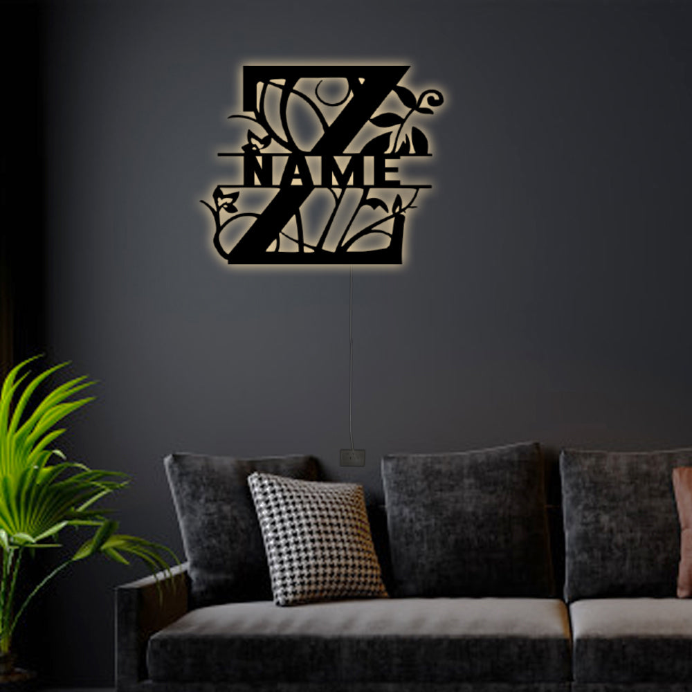 12"x12" Family Will Love You Personalized - Led Light Metal - Owls Matrix LTD