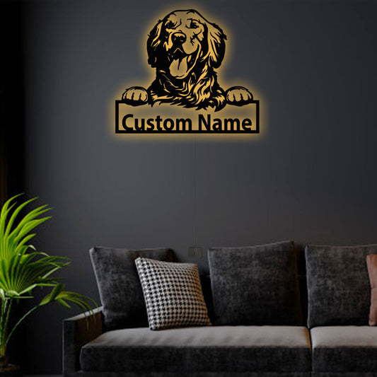 12"x12" Golden Retriever So Funny Personalized - Led Light Metal - Owls Matrix LTD