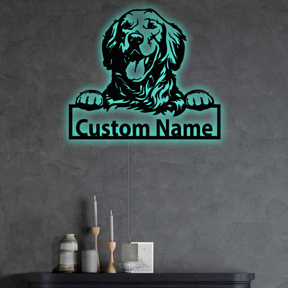 Golden Retriever So Funny Personalized - Led Light Metal - Owls Matrix LTD