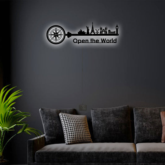 12"x12" Travel We love Traveling Personalized - Led Light Metal - Owls Matrix LTD