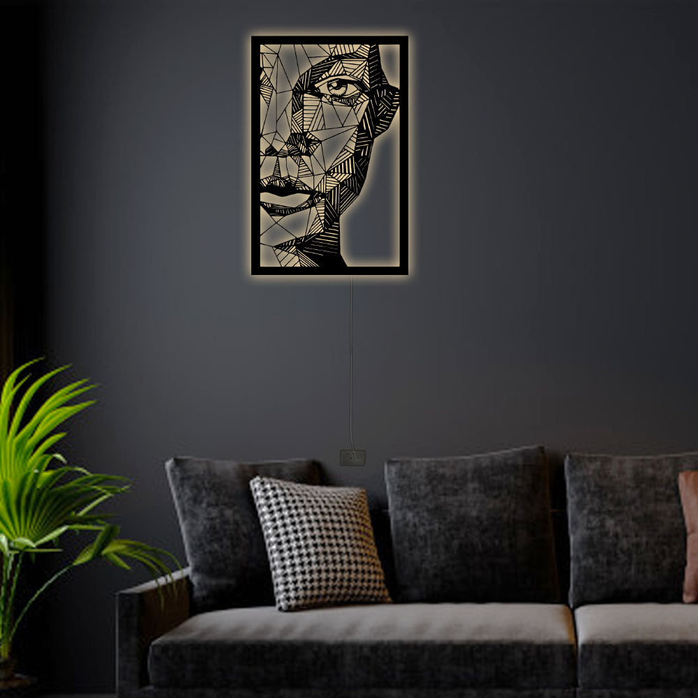 12"x12" Woman Mysterious Woman In Life - Led Light Metal - Owls Matrix LTD