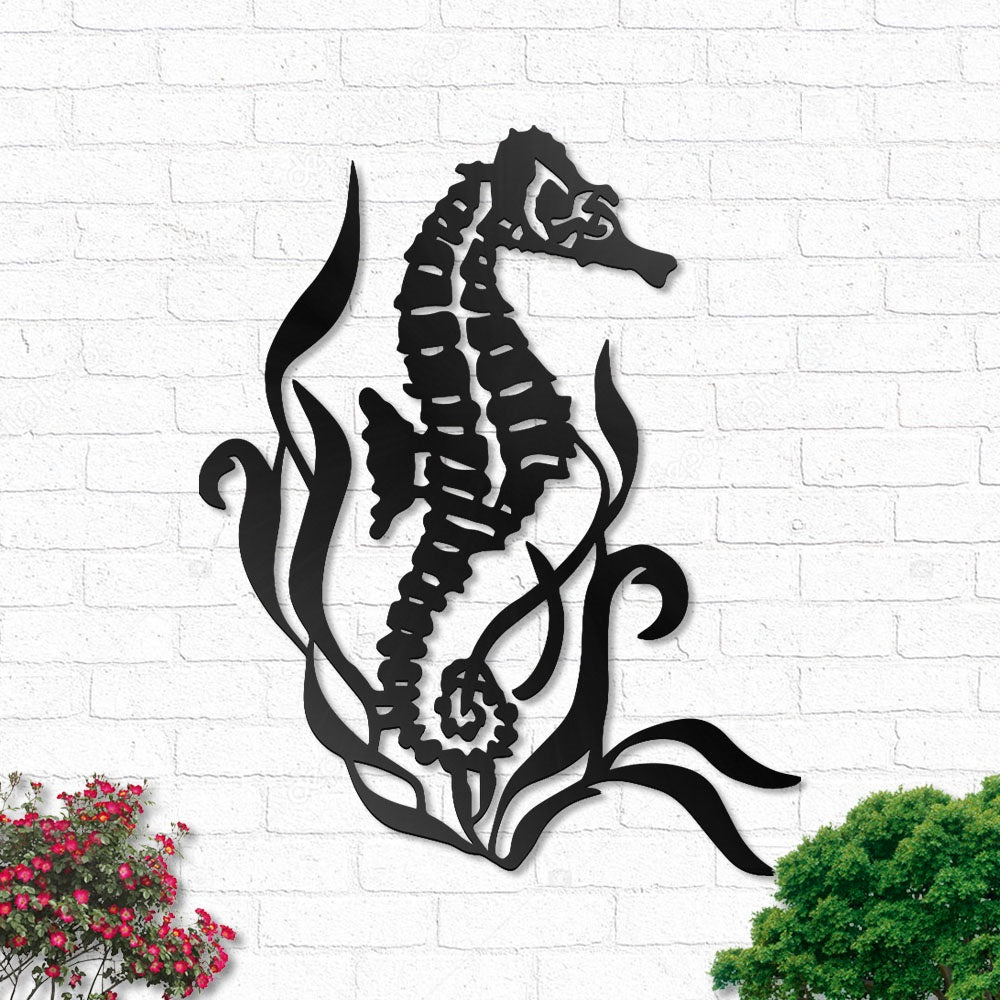 Seahorse Floral Classic Style - Led Light Metal - Owls Matrix LTD