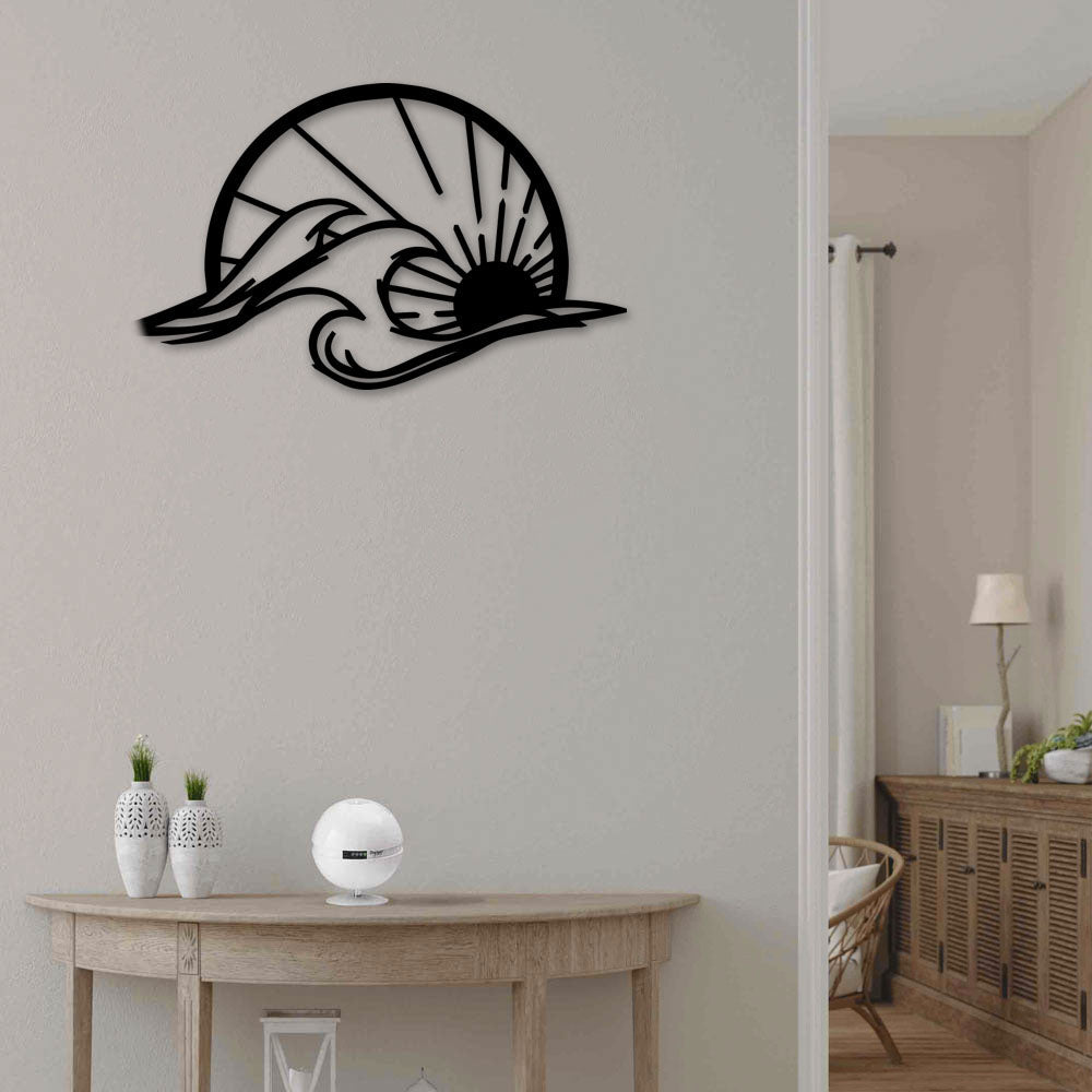 Sun And Waves Style - Led Light Metal - Owls Matrix LTD