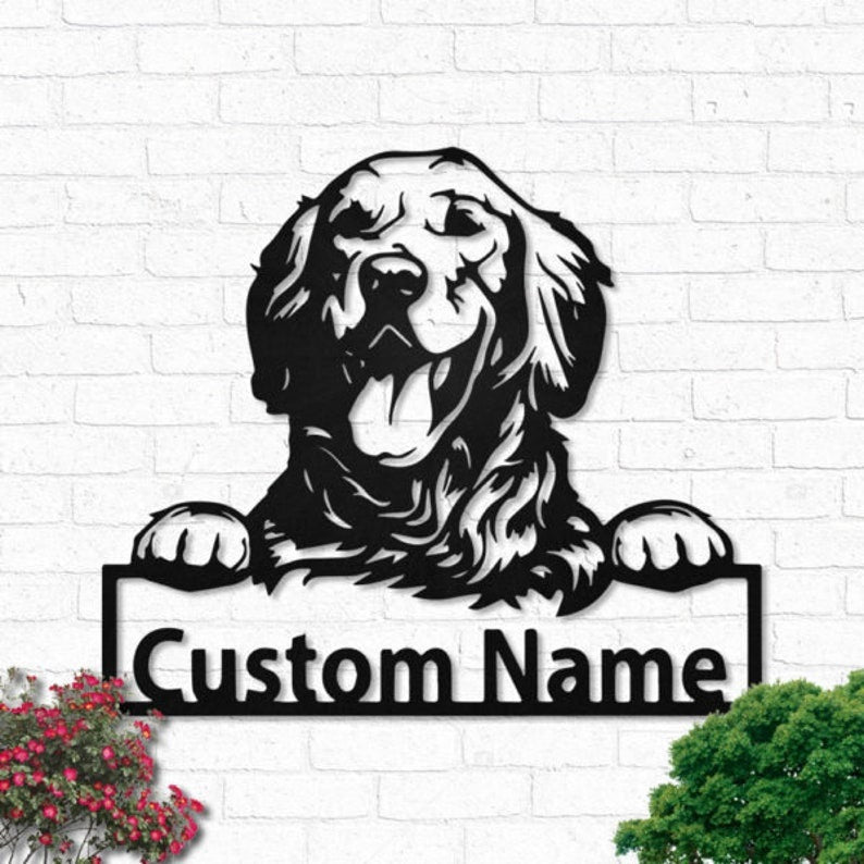 Golden Retriever Personalized - Led Light Metal - Owls Matrix LTD