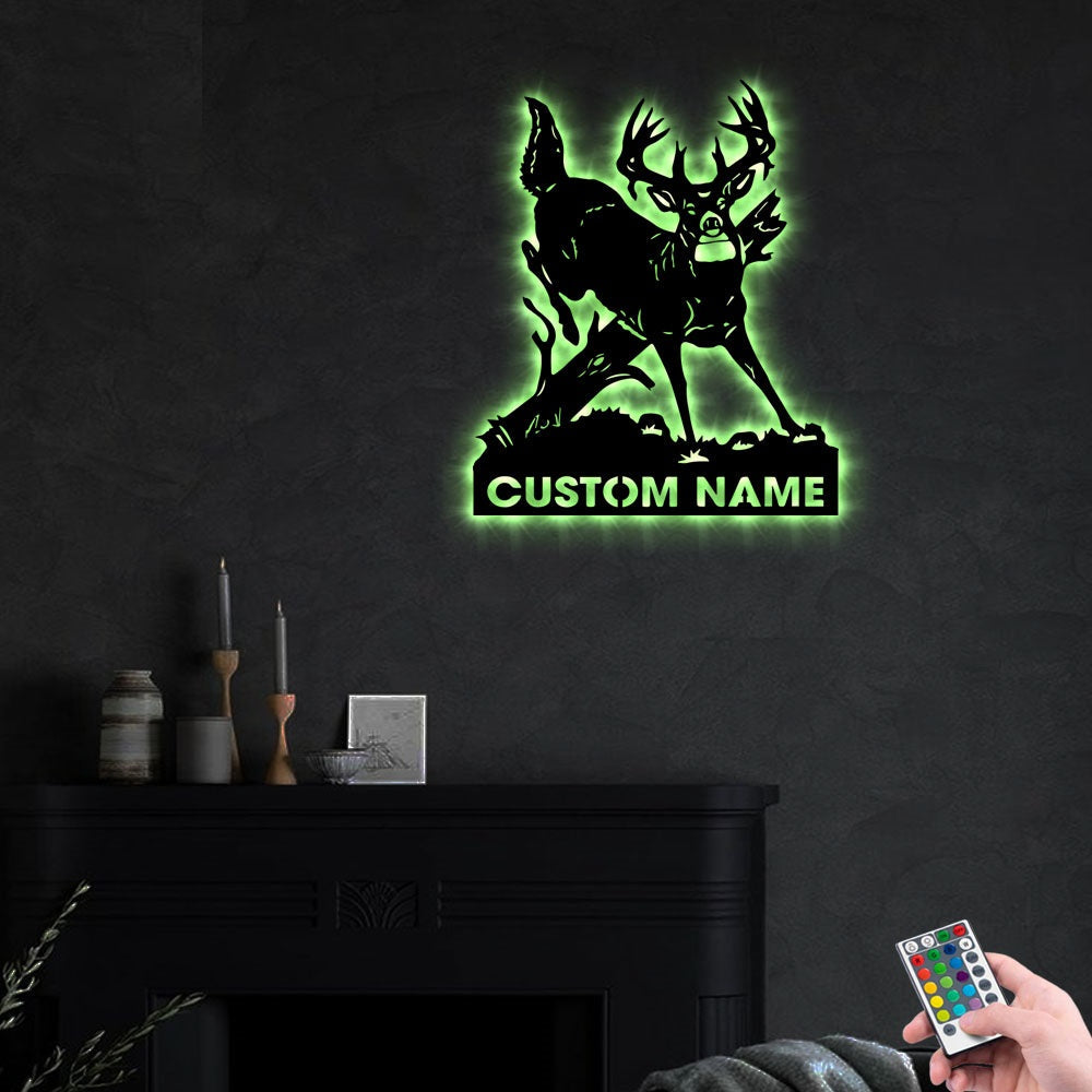 Deer Hunting Personalized - Led Light Metal - Owls Matrix LTD