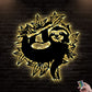 12*12 Inch (30*30cm) Sloth Smoking Weed Animal - Led Light Metal - Owls Matrix LTD