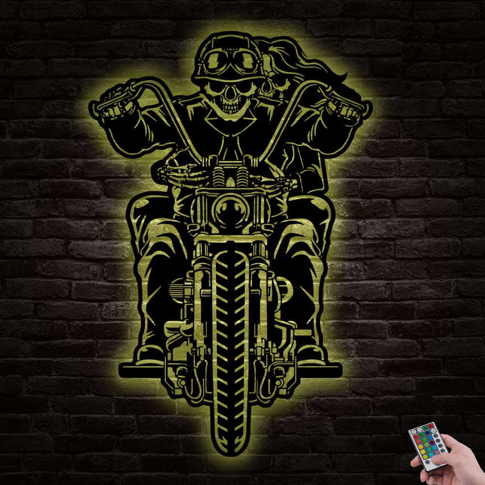 Biker Partners Biker Couple - Led Light Metal - Owls Matrix LTD